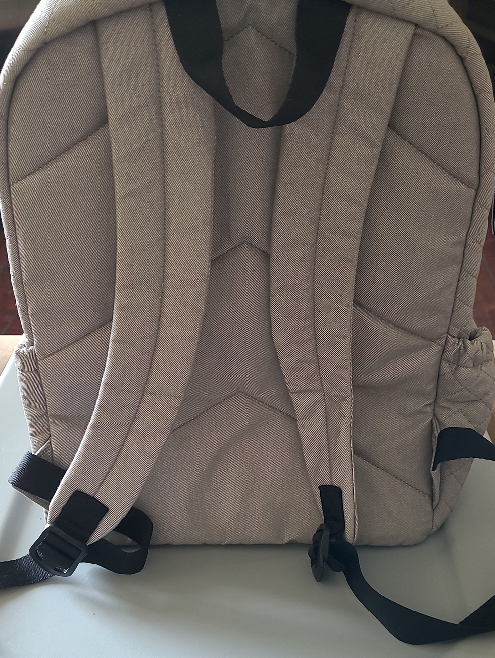 Vera Bradley Gray Quilted Backpack Bag OS - Picture 4 of 10
